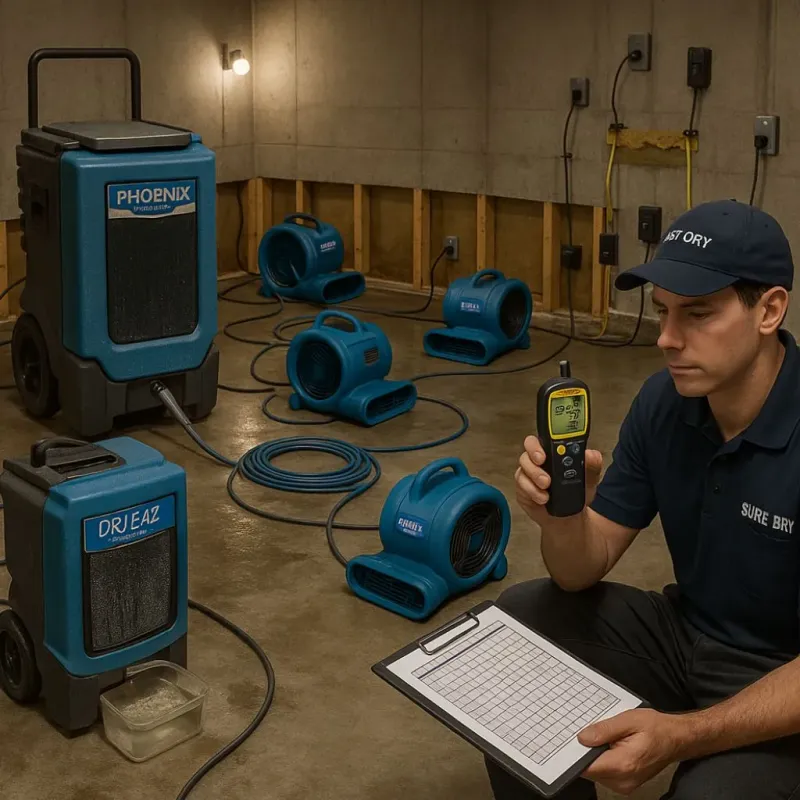 Structural Drying and Dehumidification process in Miller, SD